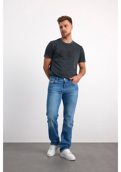 76076-73600 Erkek Regular Fit Mıd Waıst Mid Leg Denim Pantolon 76076-73600 Buz Mavisi