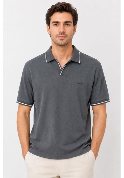 Classics Men Gewer Slim Fit Erkek Polo Yaka Tişört 7754 Antrasit