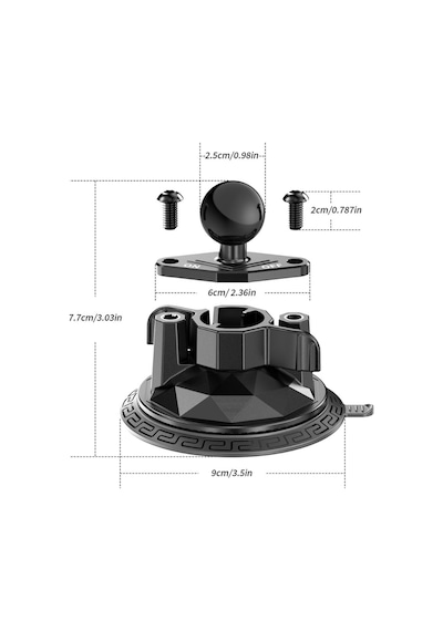 Djı360 Insta360 X5-4-3-2 Uyumlu Araç Vantuzlu Bağlantı Adaptörü 25mm Toplu