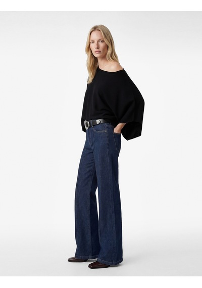 Koton Uzun Yarasa Kollu Bisiklet Yaka Oversize Triko Panço Siyah 6wak90579ht Siyah