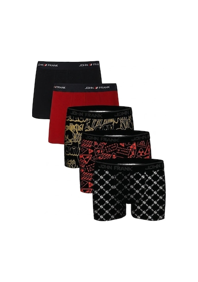 John Frank Logolu Pamuklu 5'li Paket Boxer Erkek Boxer Jfbs5 Lacivert-kırmızı-ssarı-sturuncu-sbeyaz Lacivert-kırmızı-ssarı-sturunc