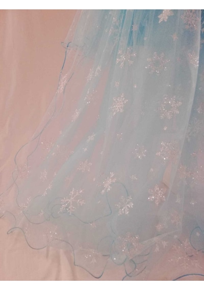 Kız Çocuk Mavi Frozen Elsa Kostüm Elbise Mavi