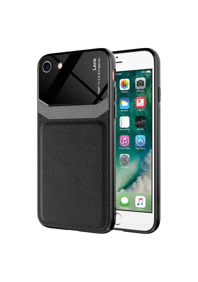 Apple Uyumlu iPhone Se 2020 Kılıf Zore Emiks Deri Görünümlü Kılıf