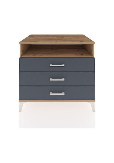 Kronos Şifonyer Tek Raflı 3 Çekmeceli 88x59x80 Çam-antrasit Atlas Çam