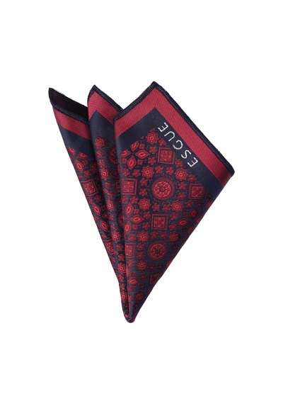 Esgue Hand Made 8 Cm Bordo Desenli Kravat Mendil
