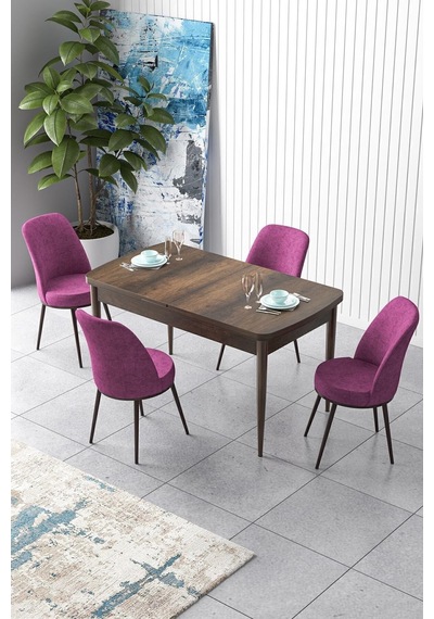 Canisa Concept Zen Serisi 80x132 Mdf Açılabilir Barok Ahşap Desen Masa Takımı Ve 4 Mor Sandalye Mor Sandalyeler Barok Masa Canisa Concept Zen Serisi 80x132 Mdf Açılabilir Barok Ahşap Desen Masa Takımı Ve 4 Mor Sandalye Mor Sandalyeler Barok Masa