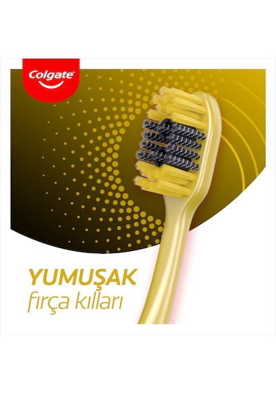 Colgate 360 Charcoal Gold Yumuşak Diş Fırçası 2'li + Diş Fırçası Kabı