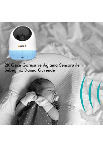 Ayt Whome Yapay Zeka Desteli 360 Derece Dönebilen Gece Görüşlü Mavi Wifi İp Bebek Güvenlik Kamerası Kart Destekli