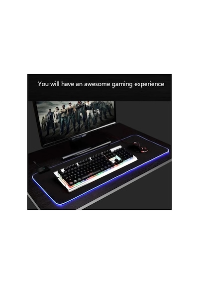 Rgb Led Işıklı Gaming Mousepad Xl 80cm X 30 Cm Büyük Boy Oyuncu Mouse Pad