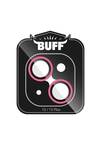 Buff Apple Uyumlu iPhone 15 / 15 Plus Neon Metal Lens Koruyucu Pembe