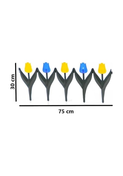 Omnipazar Sy-5996 Lale Plastik Bahçe Çiti 30x75 Cm 4'lü Set Sarı-mavi