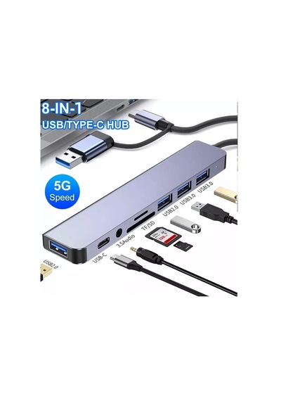 Taplin Tk-128 8port Usb Type-c Çoklayıcı Hub Kart Okuyucu 1 ADET