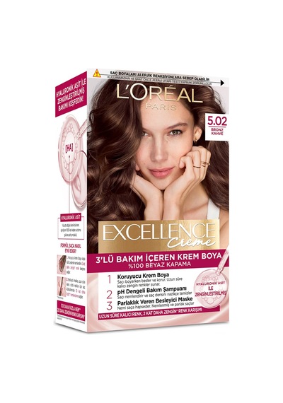 2 Adet Excellence Creme 5.02 Bronz Kahve Saç Boyası