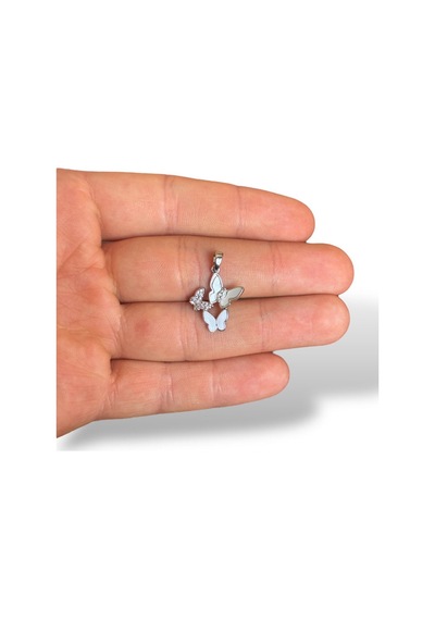 Zirkon Taş Kelebek Charm Pandantif Şık Hediye Model 571204 Çok Renkli