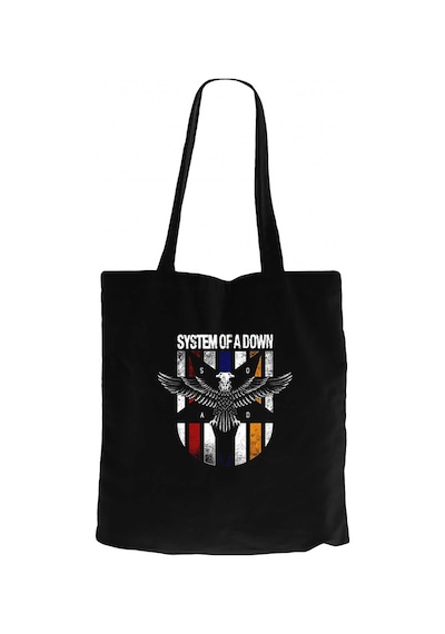 System of a Down Eagle Colors Siyah Kanvas Bez Çanta
