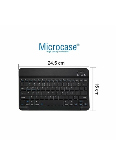 Microcase Apple İpad Air 11 2026 İle Uyumlu Bluetooth Klavye Tr Sticker + Bluetooth Mouse + Tablet Standı - Al2765