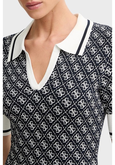 Guess Ss Lise 4g Logolu Slim Fit Mini Triko Elbise W6yk32z0963 Kadın Elbise W6yk32 Z0963 Fbcf Siyah