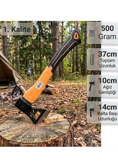 Fiber Saplı Balta Realmax Kemik Kırma Nacak Kamp Baltası Odun Kesme Baltası Kemik Kırma Baltası