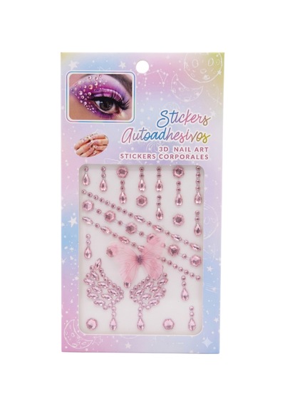 Pembe Kelebek Figürlü Kız Çocuk Yüz Taşı Pembe
