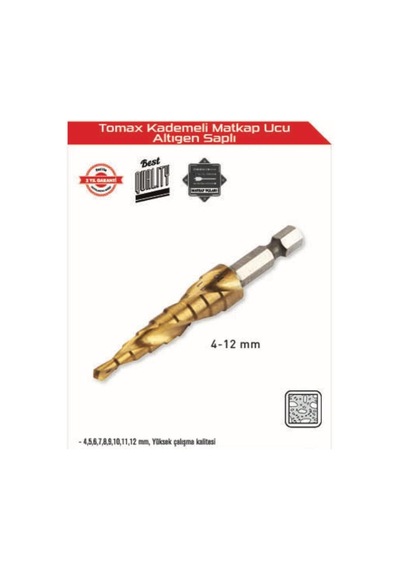 Kademeli Matkap Ucu 4-12 Mm Arası - Altıgen Saplı