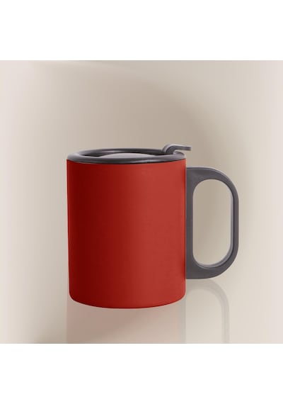 Paslanmaz Çelik Mug, Paslanmaz Çelik Termos Bardak-300 Ml Kırmızı