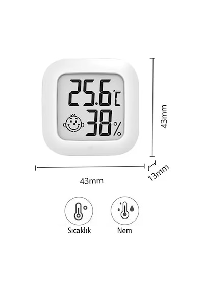 Powermaster Pm-6235 Oda Tipi Mini Ekranlı Sıcaklık Nem Ölçer Termometre