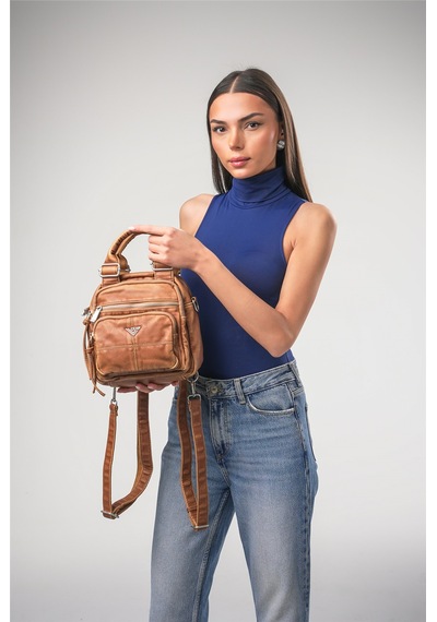 Ççs 18076 Kadın Sırt Ve Omuz Çantası CAMEL