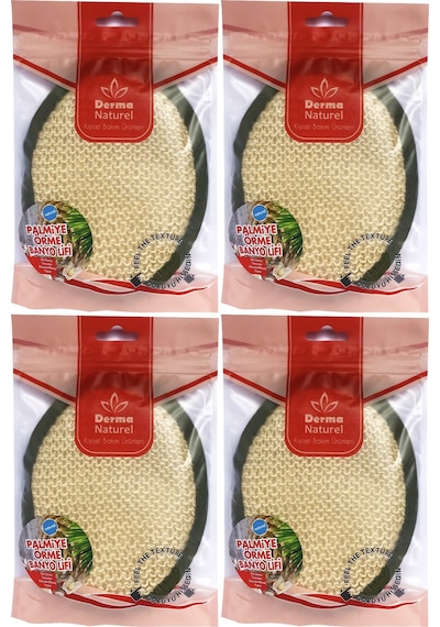 Derma Naturel Örme Banyo Yüz Lifi 15 24cm Ms-02 4 Lü Set