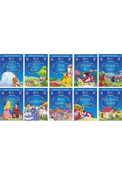 1.ve 2. Sınıflar Için Resimli Dünya Klasikleri 1-3 20 Kitap + Kitap Okuma Not Defteri