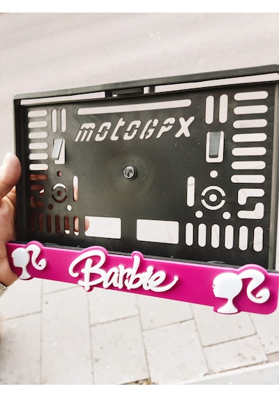 Motor Plakalık Barbie Takmatik Pleksi 3d Kabartma Kişiye Özel Lazer Kesim
