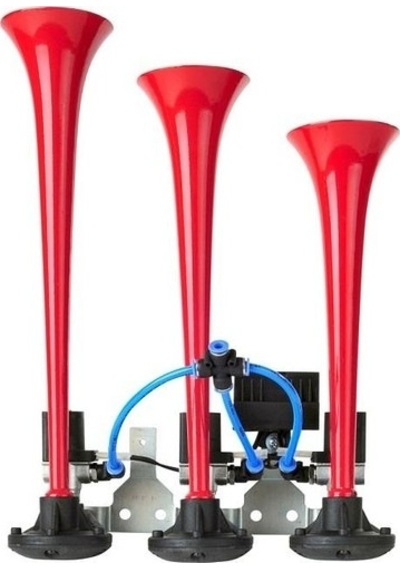 Seger 24 Volt Havalı Korna Üç Borulu Cümbüş Korna Kırmızı