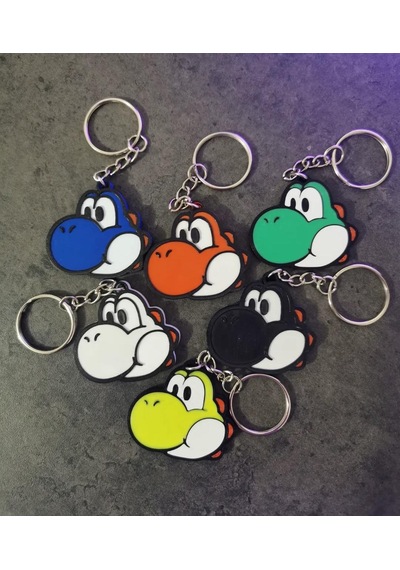Nintendo Yoshi Renkli Kafalar Sevimli Figür Karakter Anahtarlık Çok Renkli