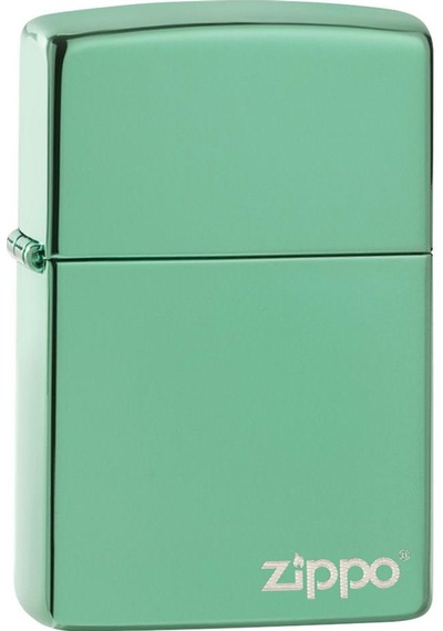 Zippo High Polish Green Logo Dizayn Çakmak Yeşil