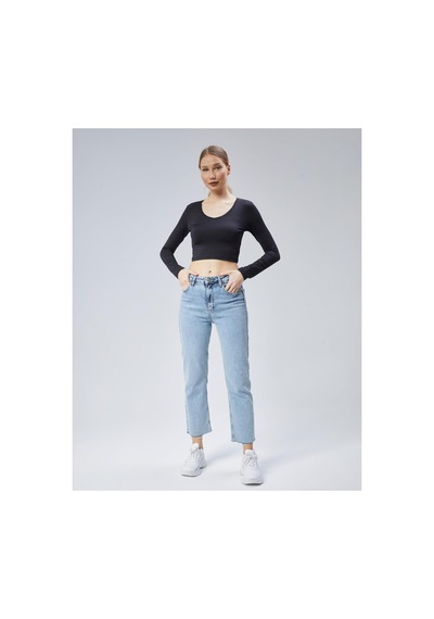 Virago Soft Touch V Yaka Crop Uzun Kol Bluz/body Siyah - 686786235 Siyah - 686786235 Siyah