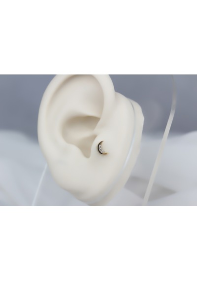 Glorria Altın Ay Tragus Piercing Çok Renkli
