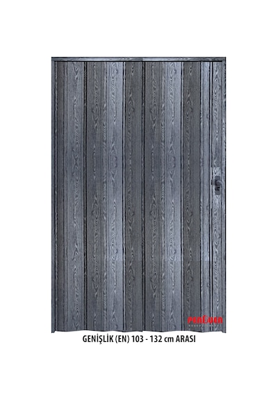 Penguen Akordiyon Kapı Antrasit Renk En 118-132 Cm Aras Boy 220