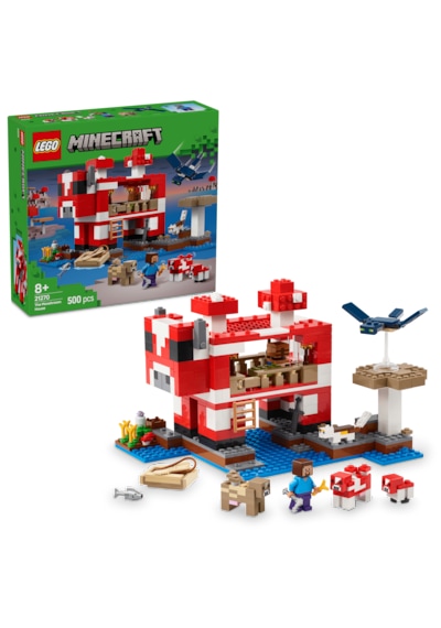 LEGO® Minecraft® Mooshroom Evi 21270 - 8 Yaş ve Üzeri Macera Oyunları Seven Çocuklar için Mantar Tarlaları İçeren Oyuncak Yapım Seti (500P)