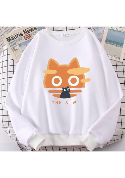 Startmore Startmoregüneş Turuncu Kedi Eğlenceli Sevimli Baskı Karikatürler Hoody Erkekler Gevşek Giyim Sonbahar Beyaz Startmore Startmoregüneş Turuncu Kedi Eğlenceli Sevimli Baskı Karikatürler Hoody Erkekler Gevşek Giyim Sonbahar Beyaz