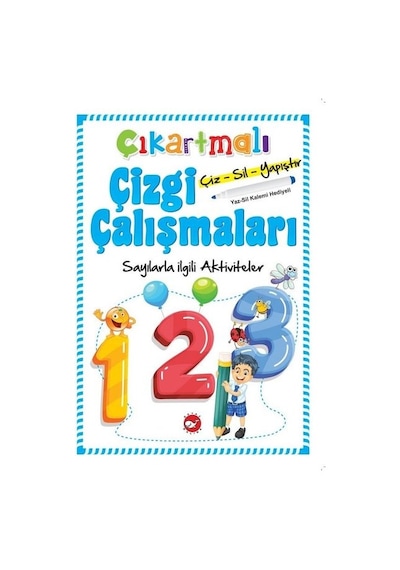 Çıkartmalı Çizgi Çalışmaları-Sayılarla ilgili Aktiviteler- Beyaz Balina Yayınları
