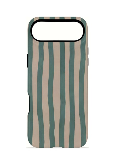 Apple iPhone Uyumlu 17 Air Vorian Çift Katmanlı Magsafe Kılıf Sage Riviera Stripe