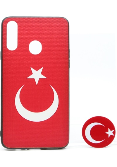 Nettech Samsung Galaxy A20s Uyumlu Desenli Popsocket Seri Arka