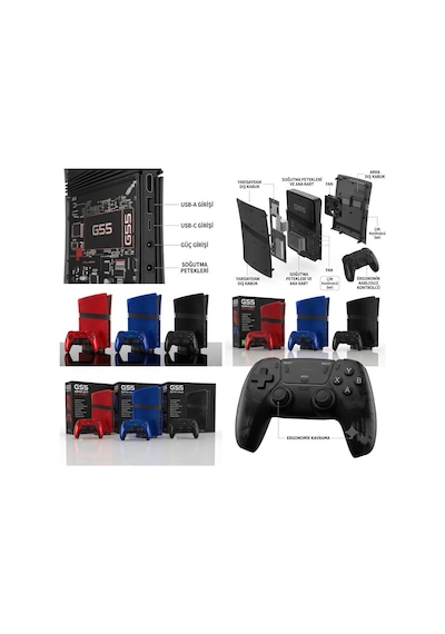 Hadron Gs5 Ultra Retro Oyun Konsolu Ps2, Psp, Ps1 128 Gb Çift Gamepad Mavi Renk