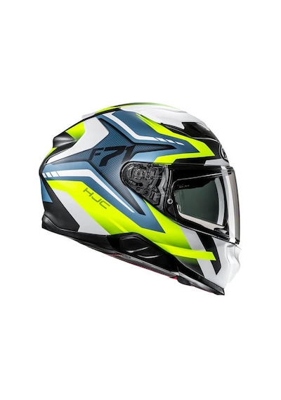 Hjc F71 Fes Mc3hsf Kapalı Motosiklet Kaskı Beyaz - Mavi Neon