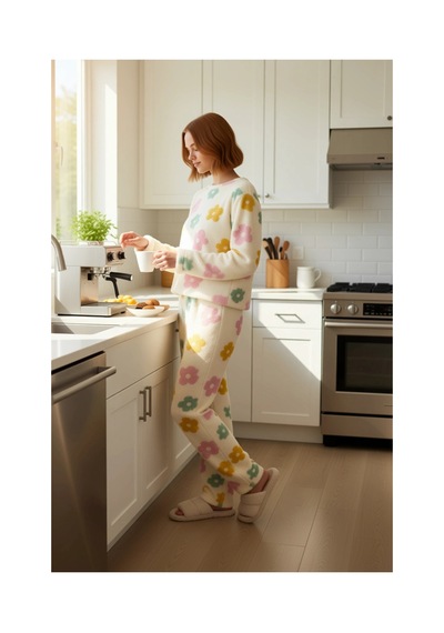 Ersefa Kadın Ayıcıklı Wellsoft Pijama Takımı Fonksiyonel Dayanıklı Kalit Pembe - Çok Renkli
