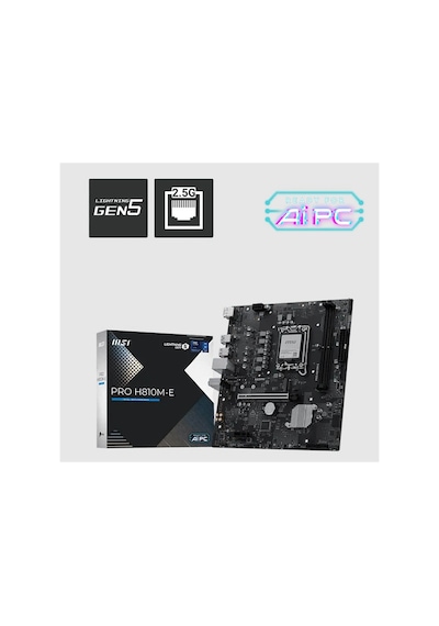 Msı Pro H810m-e Ddr5 6400mt/s 1xhdmı 1xdp 1xm.2 Usb 3.2 Matx 1851p Intel Ultra Processors Serıes 2 96582925