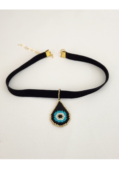 Miyuki Siyah Nazar Choker Kolye 01 - Siyah