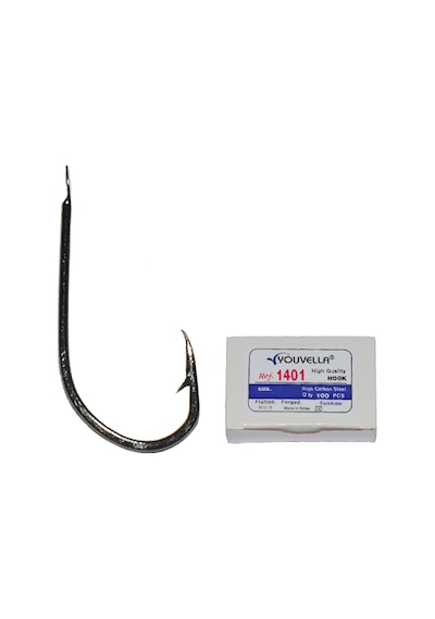 Youvella 1401 Kısa Pa La Dövme Olta İğnesi 100lü Kutu Black Nikel 4-0