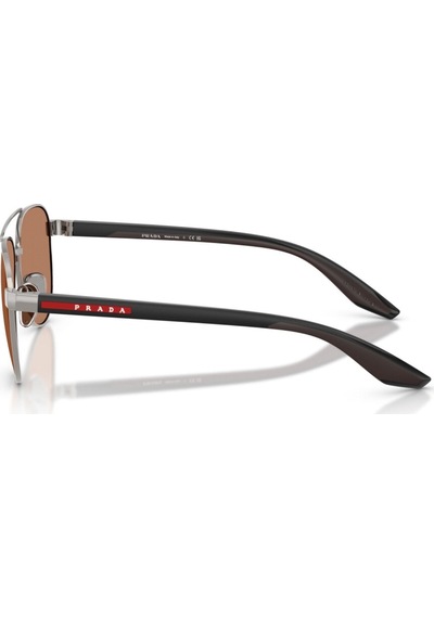 Prada Ps A52s 5av20d 58 Linea Rossa Erkek Pilot Gun Metal Güneş Gözlüğü Metalik