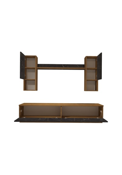 Decoraktiv Eko 5dab Mdf Std Tv Ünitesi Tv Sehpası Pera - Siyah Mermer