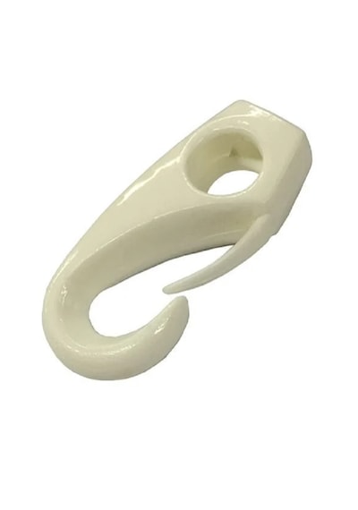 5'li Plastik Halat Klips. 6mm. Plastik Kanca. Sealux. Beyaz